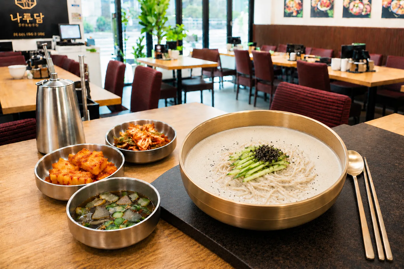 놋그릇에 담긴 검은콩 콩국수